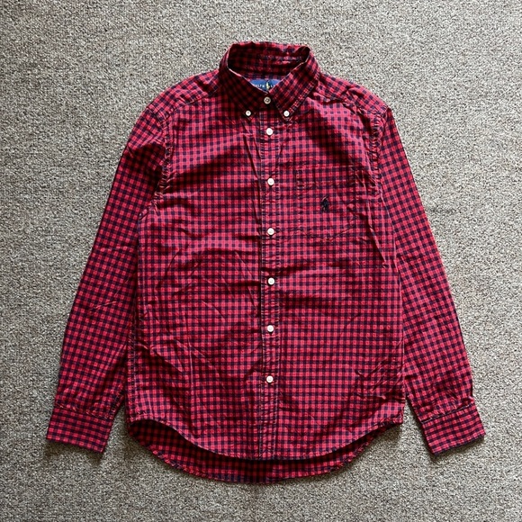 Ralph Lauren Other - Ralph Lauren Red Gingham Checkered Button Down Long Sleeve Shirt Boys L (14-16)